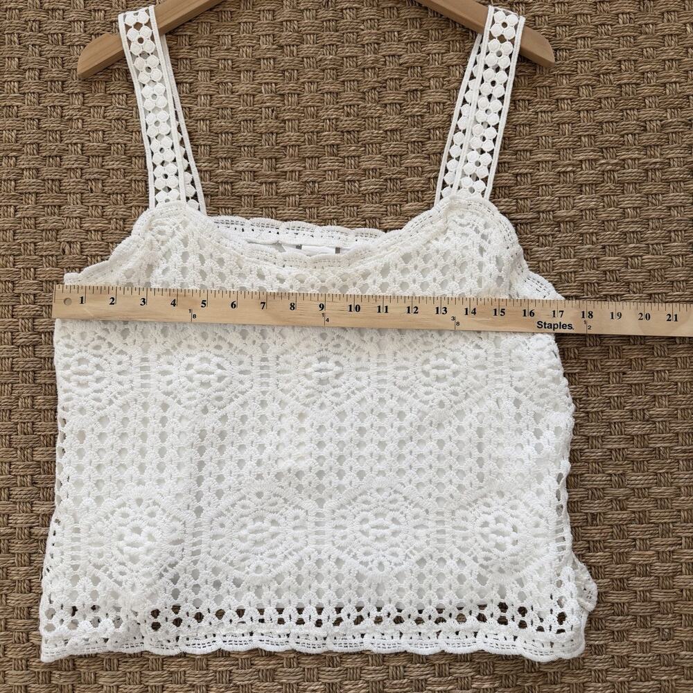 NWT La Blanca Resort Wear Waverly Covers Over The Shoulder Tank Top Ivory Size L - Picture 4 of 10